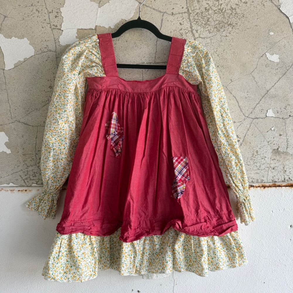 Orphan Annie Costume Weissman Girls Pinafore Dress Cottagecore Patchwork Theater